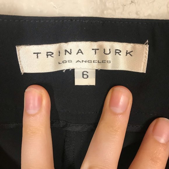 Trina Turk Black Straight Leg 33" Inseam Trousers - Picture 4 of 6